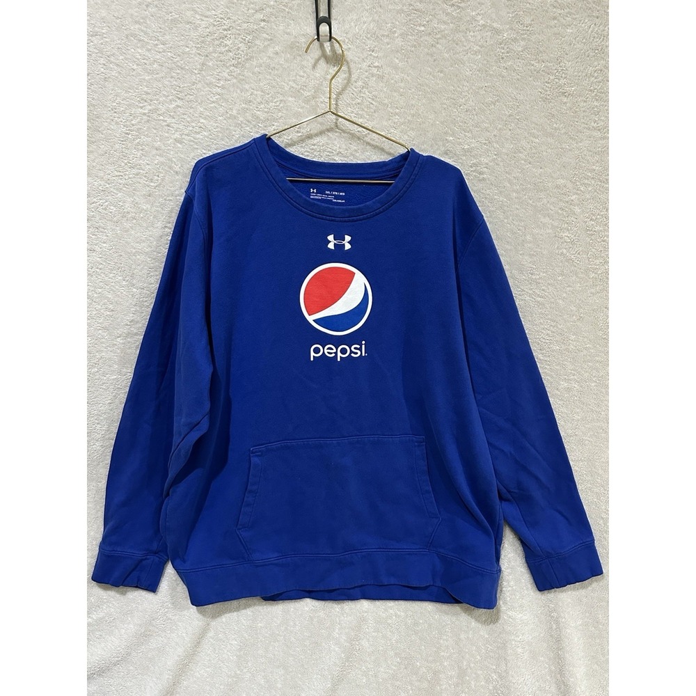 Under Armour Pepsi Sweatshirt Men's 3XL Loose Coldgear Fleece Kangaroo Pocket